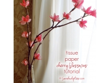 Tissue Paper Cherry Blossoms Tutorial